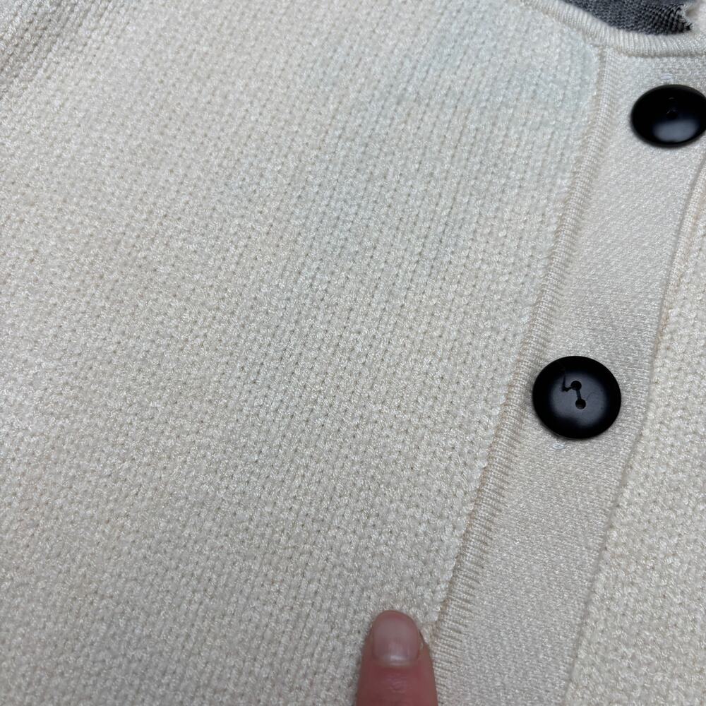 Lisa Says Gah Battenberg Cardigan Sweater Women's M/L Preppy READ - Picture 10 of 11